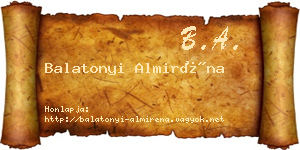 Balatonyi Almiréna névjegykártya